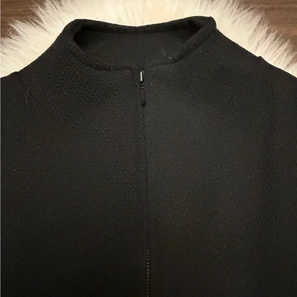 REISS Wool Viscose Blend Textured Full-Zip Cape Jacket